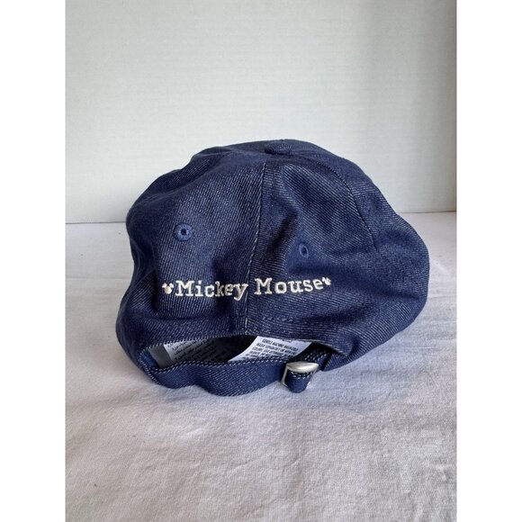 Disney WDW Mickey Mouse Ears Icon Wash Denim Patchwork Blue Cap Hat - Picture 3 of 3